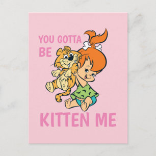 The Flintstones Pebbles & Her Tiger Einladungspostkarte