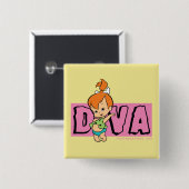 The Flintstones | Pebbles - Little Diva Button (Vorne & Hinten)