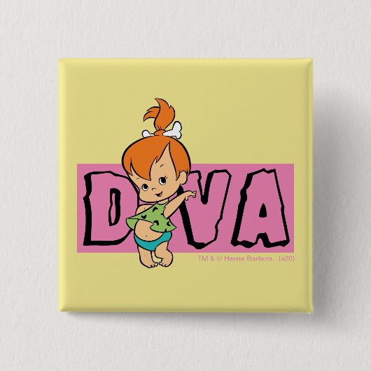 The Flintstones | Pebbles - Little Diva Button (Vorderseite)