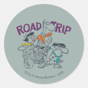 The Flintstones   Road Trip Runder Aufkleber