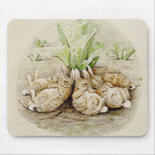 The Flopsy Bunnies Asleep (von Beatrix Potter) Mousepad