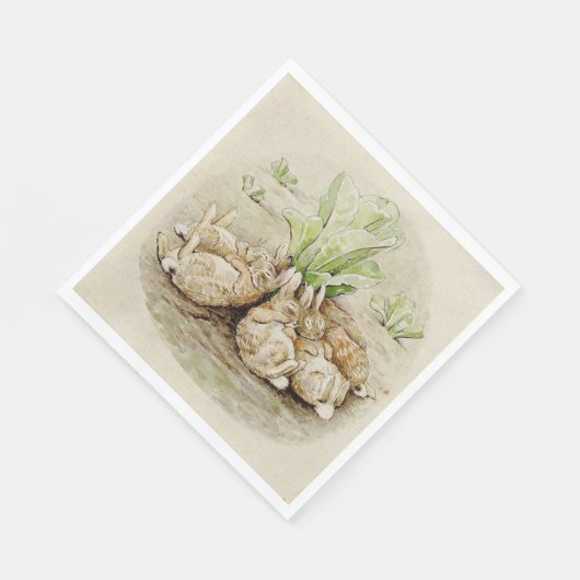 The Flopsy Bunnies Asleep (von Beatrix Potter) Serviette (Ecke)