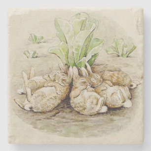 The Flopsy Bunnies Asleep (von Beatrix Potter) Steinuntersetzer