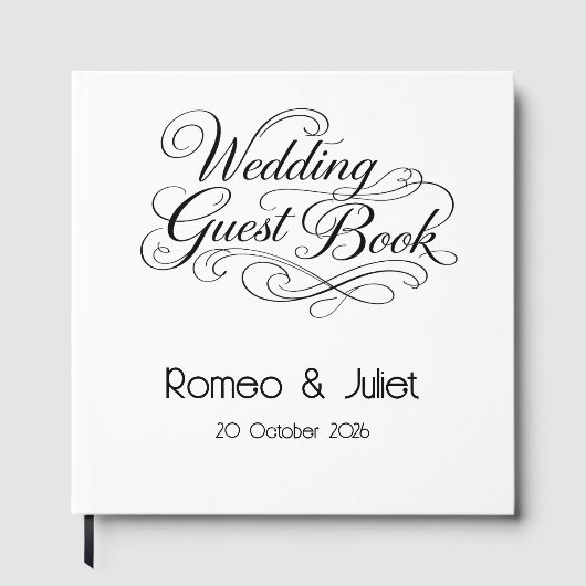 The Flourished Script Wedding Guest Book Gästebuch (Vorderseite)