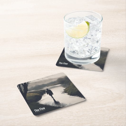 The Flow Rechteckiger Pappuntersetzer (Vor Ort)