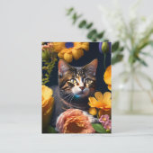 the flower cat postkarte (Stehend Vorderseite)