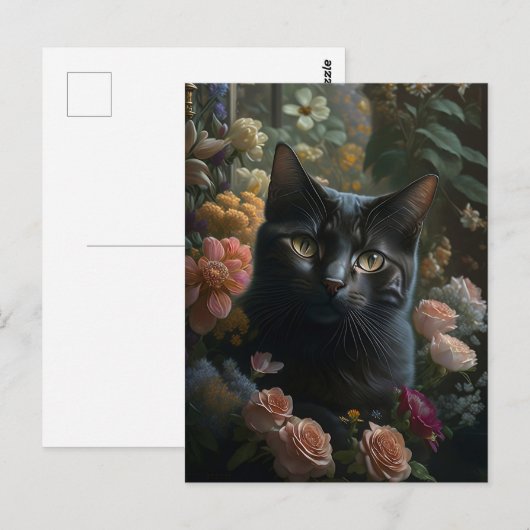 the flower cat postkarte (Vorne/Hinten)