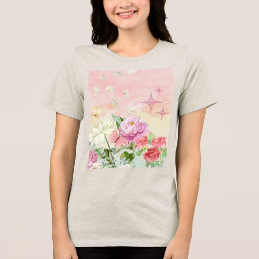The flowers Tri-Blend shirt (Vorderseite)