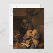 The Flute Player, 17. Jahrhundert Postkarte (Vorne/Hinten)