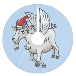 The Flying Christmas Goat Polyester Weihnachtsbaumdecke