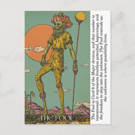 The Fool Tarot Card Mystical Major Arcana Art  Postkarte (Vorderseite)