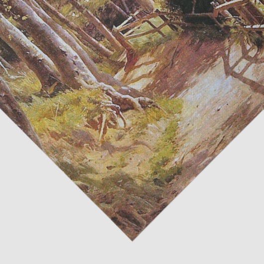 The Forest Path by Peder Mork Monsted Seidenpapier (Ausschnitt)