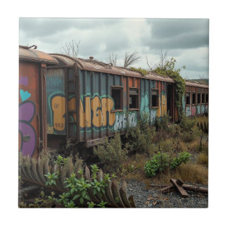 The Forgotten Railway – Abandoned Graffiti Train Fliese