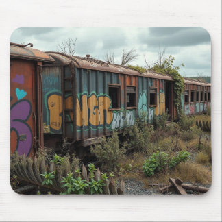 The Forgotten Railway – Abandoned Graffiti Train Mousepad