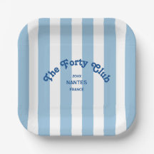 The Forty Club Blue Cabana Stripe 40. Geburtstag 