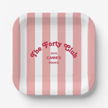 The Forty Club Pink Cabana Stripe 40. Geburtstag 