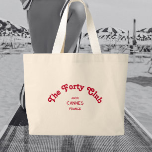 The Forty Club Retro Rot Custom Crest Jumbo Stoffbeutel