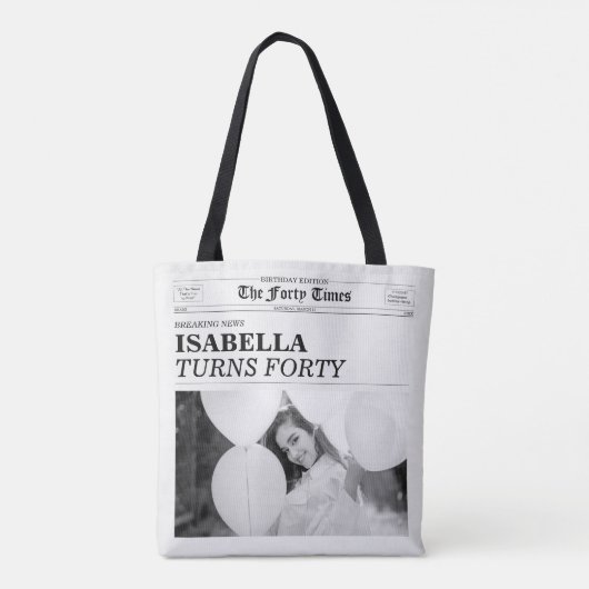 The Forty Times Newspaper 40th Birthday Party Tasche (Rückseite)