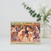 The Four Seasons (Serie 1897) von Alphonse Mucha Postkarte (Stehend Vorderseite)