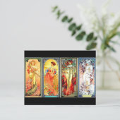 The Four Seasons Series 3 von Mucha Postcard Postkarte (Stehend Vorderseite)