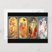 The Four Seasons Series 3 von Mucha Postcard Postkarte (Vorne/Hinten)