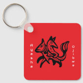 The Fox and The Trout | Native Wildlife Art Red Schlüsselanhänger (Vorderseite)