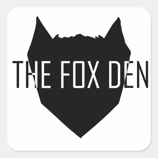 "The Fox Den" Quadratischer Aufkleber (Vorderseite)