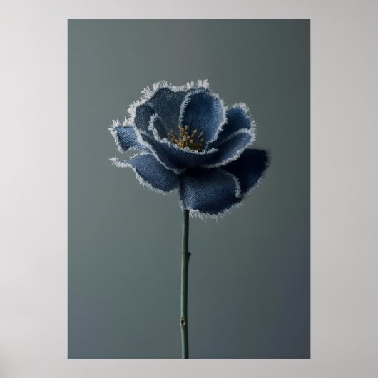 The Fragile Bloom of a Reconstructed Denim Flower Poster (Vorne)