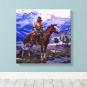 "The Free Trappers" von Charles M Russell Leinwanddruck (Insitu (Holzboden))