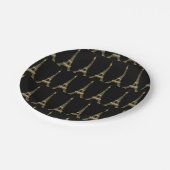 The French Black Eiffel Tower Paris Themenpapier T Pappteller (Schrägansicht)