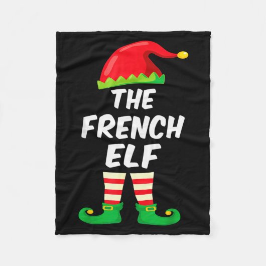 The French Elf Family Matching Funny Christmas Cos Fleecedecke (Vorderseite)