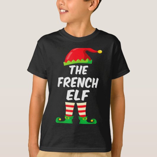 The French Elf Family Matching Funny Christmas Cos T-Shirt (Vorderseite)