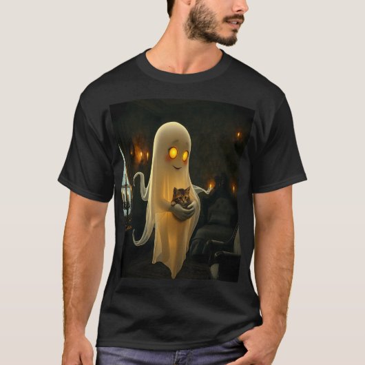 The Friendly Ghost and His Cat T-Shirt (Vorderseite)