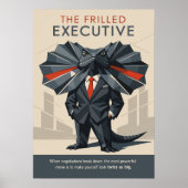 The Frilled Executive Funny Lizard Art Poster (Vorne)