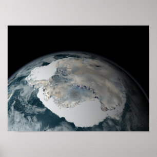 The frozen continent of Antarctica Poster
