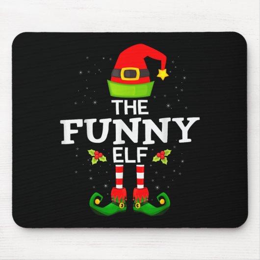 The Funny Elf Christmas Family Matching Pajama Mousepad (Vorne)