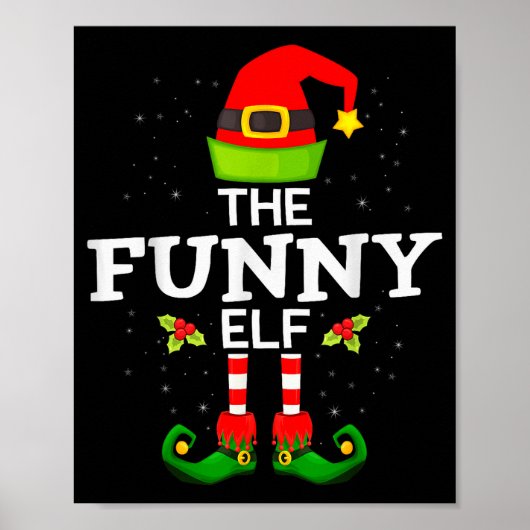 The Funny Elf Christmas Family Matching Pajama  Poster (Vorne)