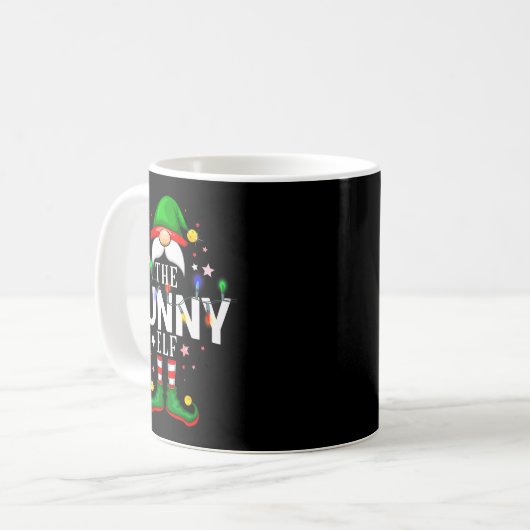 The Funny Elf Christmas Family Pajama Party  Kaffeetasse (Vorderseite Links)