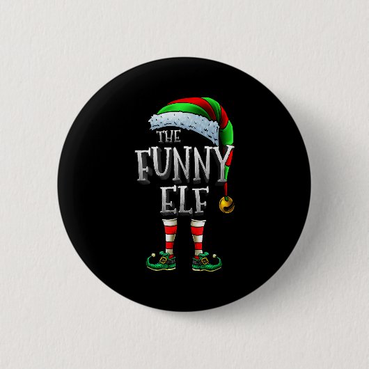 The Funny Elf Shirt Matching Family Funny Christma Button (Vorderseite)