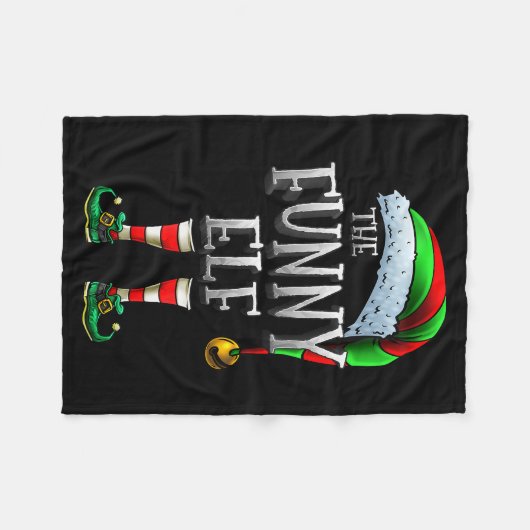 The Funny Elf Shirt Matching Family Funny Christma Fleecedecke (Vorderseite (Horizontal))