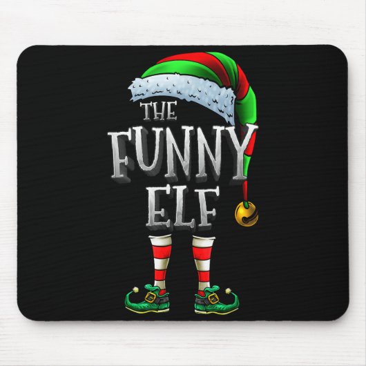 The Funny Elf Shirt Matching Family Funny Christma Mousepad (Vorne)
