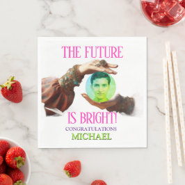 The Future Is Bright Fortune Teller Graduation Serviette
