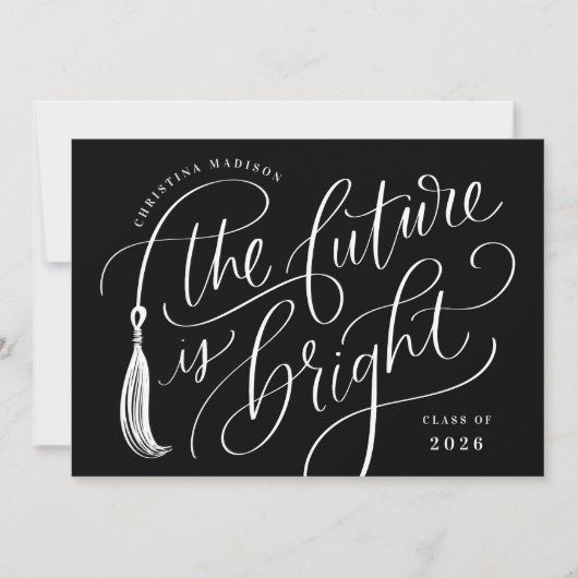 The Future is Bright Graduation Invitation Card Einladung (Vorderseite)