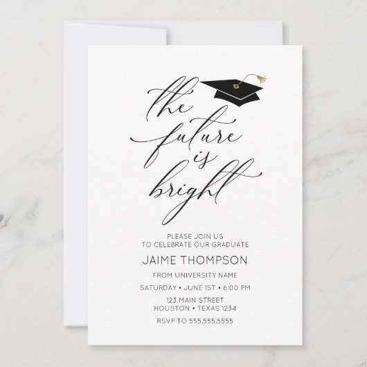 The future is bright Modern Graduation Invitation Einladung (Vorderseite)