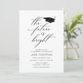 The future is bright Modern Graduation Invitation Einladung (Stehend Vorderseite)