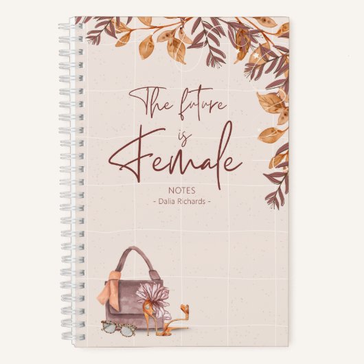 The Future Is Female Personalized Notebook Notizblock (Vorderseite)