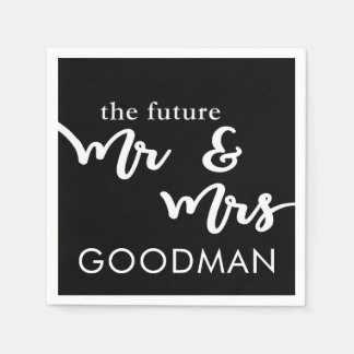 The Future Mr. and Mrs Cocktail Napkins (Black) Serviette
