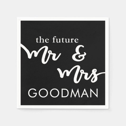 The Future Mr. and Mrs Cocktail Napkins (Black) Serviette (Vorderseite)