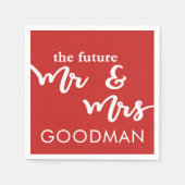The Future Mr. and Mrs Cocktail Napkins (Red) Serviette (Vorderseite)