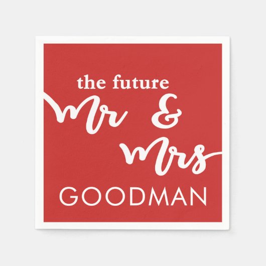 The Future Mr. and Mrs Cocktail Napkins (Red) Serviette (Vorderseite)